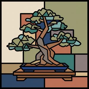 024 A Stylized Bonsai Tree Is Depicted In A TXSdIhYt - free printable paint by numbers