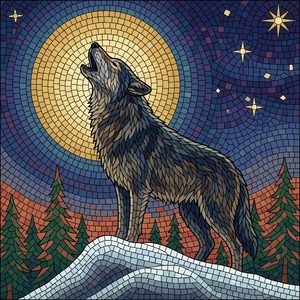 024 A Wolf Howls At The Full Moon Against A Starry GVkSWKKt - free printable paint by numbers