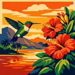 024 In A Flat Design Style A Hummingbird With SDphLdZs - free printable paint by numbers