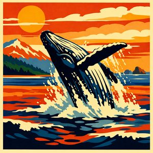 025 A Humpback Whale Breaches The Water Against A FSgyrKFQ - free printable paint by numbers