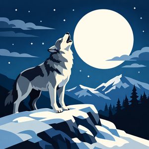 025 A Lone Wolf Stands On A Snowy Precipice Howling GZh2nTAT - free printable paint by numbers