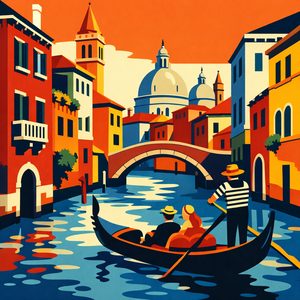 025 In A Graphic Art Style A Gondola Carries Two W60gkwM- - free printable paint by numbers