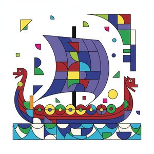 026 A Stylized Viking Ship Is Depicted With A SuTwVOzD - free printable paint by numbers