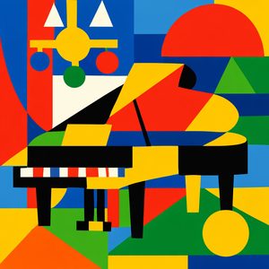 030 In A Geometric Abstract Style A Grand Piano Is ZykNudd2 - free printable paint by numbers