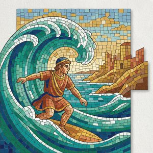 030 In A Stylized Mosaic A Man With Brown Hair 7GjUPDAO - free printable paint by numbers