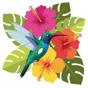 032 A Stylized Hummingbird With Iridescent Green And MVPsaYVP - free printable paint by numbers