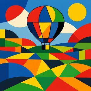 033 A Hot Air Balloon With Segments Of Red Blue CAOdmFUw - free printable paint by numbers