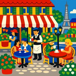 033 In A Stylized Illustration People Enjoy An 1kj1x57C - free printable paint by numbers