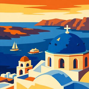 034 In A Stylized Travel Poster Style A Serene I7sbk3yS - free printable paint by numbers