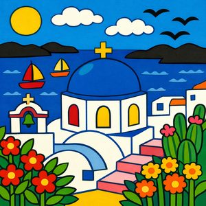 035 A Simplified Geometric Scene Depicts A Greek Ov7puHm5 - free printable paint by numbers