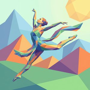 036 A Person In A Dynamic Ballet Pose Constructed OcJ8f6jH - free printable paint by numbers