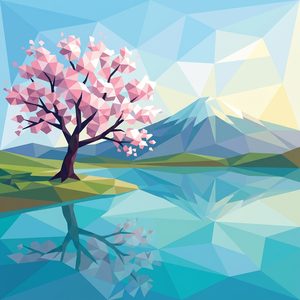 036 A Solitary Flowering Cherry Tree Stands In The M3RANuEV - free printable paint by numbers