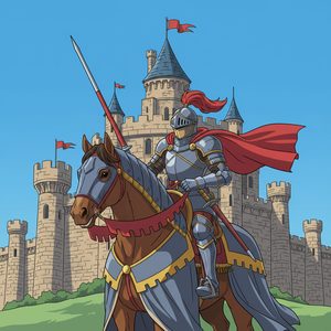 037 In A Medieval Illustration Style A Knight In 54YPUa1r - free printable paint by numbers