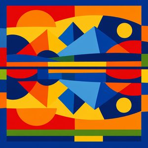 038 Geometric Shapes And Bold Blocks Of Color Create IbZ WETb - free printable paint by numbers