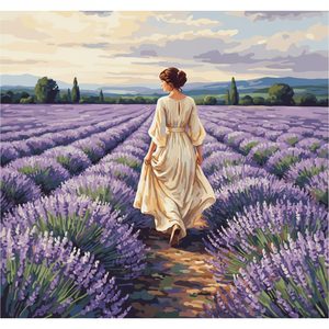 040 A Woman Walks Through A Vast Lavender Field Her ERssvbLe - free printable paint by numbers