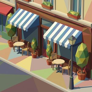 040 In A Low-Poly Geometric Style This Scene Depicts PLaVEJEZ - free printable paint by numbers