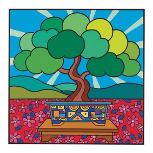 041 In A Pop Art Style A Stylized Bonsai Tree With A IYAeHIWk - free printable paint by numbers