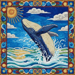 043 A Majestic Blue Whale Breaches From Stylized Wk6ufWK - free printable paint by numbers