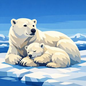 044 A Large Polar Bear Rests Protectively Over A TpH7vL6F - free printable paint by numbers