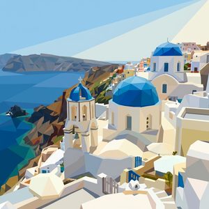 046 A Collection Of White Buildings With Blue Domed R0PFGtCK - free printable paint by numbers