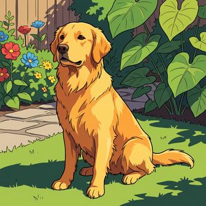 047 A Golden Retriever Sits Attentively In A EBsXeQje - free printable paint by numbers