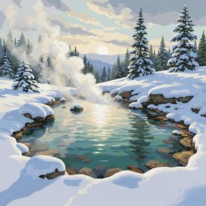 047 In A Painted Style This Scene Depicts A Serene HonnbthK - free printable paint by numbers