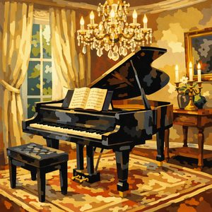 048 A Grand Piano Rests On A Patterned Rug In A YN1Ljgdg - free printable paint by numbers