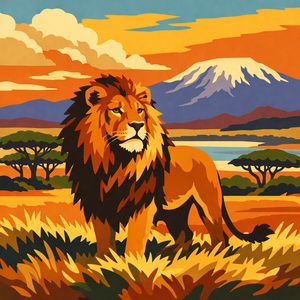050 A Majestic Lion Stands Proudly In A Grassy H0pzeTHR - free printable paint by numbers