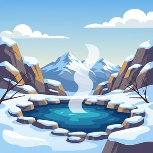 050 In A Stylized Illustration A Steaming Hot Spring JyFYDjar - free printable paint by numbers