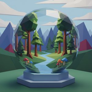 051 In A Low-Poly Style A Forest Landscape Unfolds DzfDfpWz - free printable paint by numbers