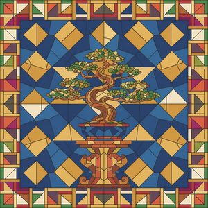 054 In A Stained Glass Style A Stylized Bonsai Tree E1WXoZUd - free printable paint by numbers