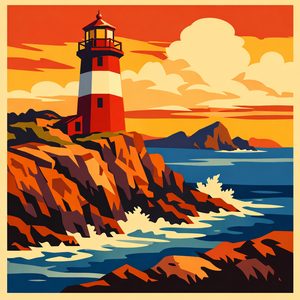 055 A Red And White Lighthouse Stands Prominently On NEG5EZb - free printable paint by numbers