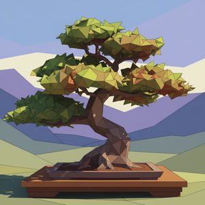 059 In A Low-Poly Style A Stylized Bonsai Tree With Du2EOUYX - free printable paint by numbers