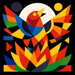 061 In A Geometric Art Style A Stylized Bird With Vh1pYP3r - free printable paint by numbers