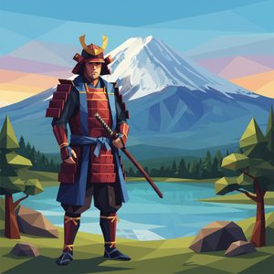 067 A Stoic Samurai Warrior Stands In Traditional 5lb4GJCN - free printable paint by numbers