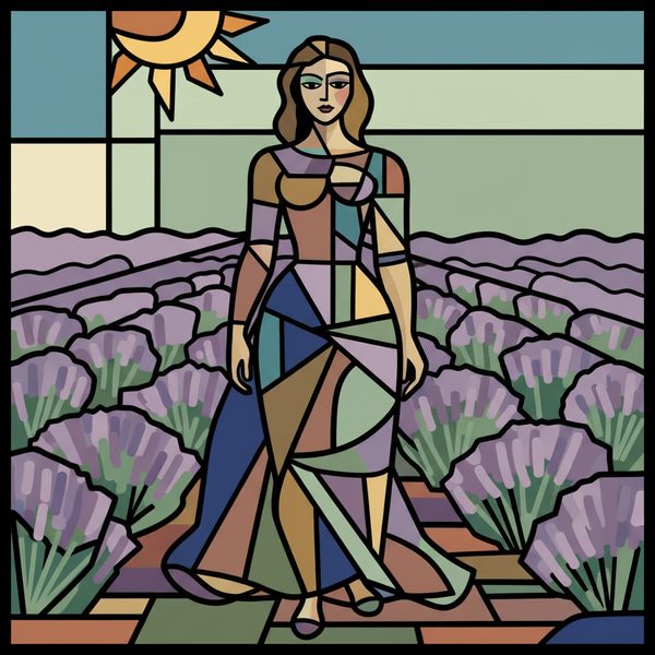 People And Lifestyle paint by numbers - 006 In a stained glass style a woman with brown hair eZqk0iFs