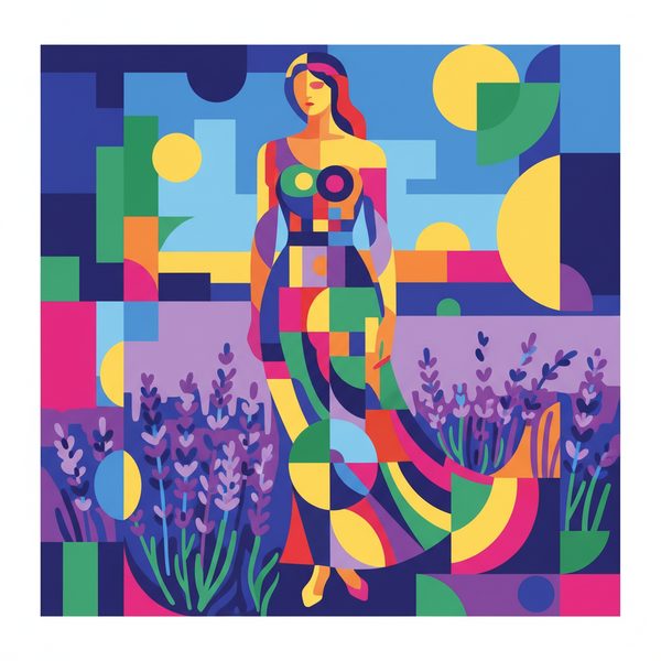 People And Lifestyle paint by numbers - 007 In a geometric cubist style a woman stands in a 2szfZCGR
