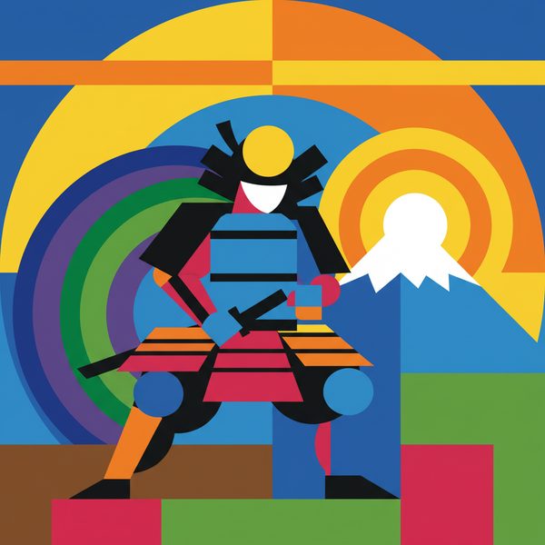 Fantasy And Adventure paint by numbers - 021 In a cubist style a warrior stands in full MysgWY7i