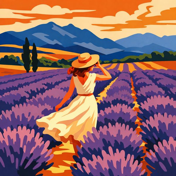 People And Lifestyle paint by numbers - 024 A woman with auburn hair wears a white dress and UTREc2vx