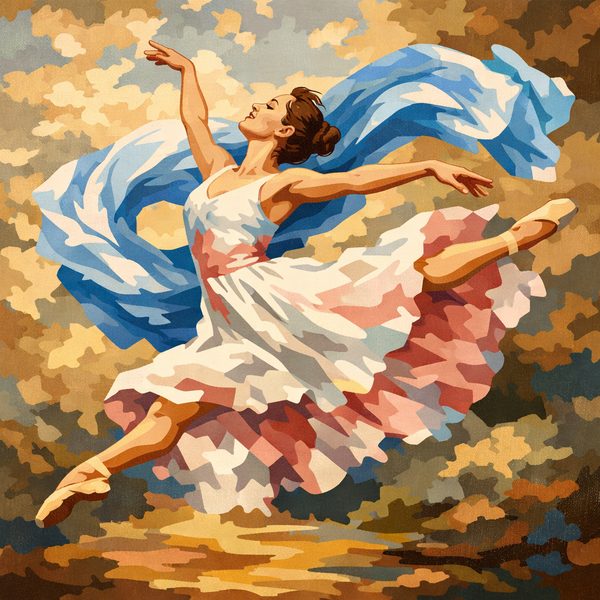 People And Lifestyle paint by numbers - 028 A dancer with dark hair pulled back in a bun lIrIebIX