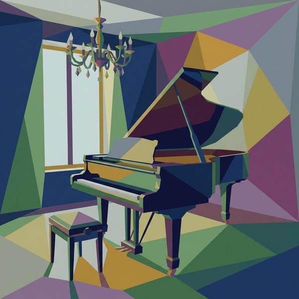 Vehicles And Transport paint by numbers - 037 A grand piano and stool are positioned in a room myzs79V
