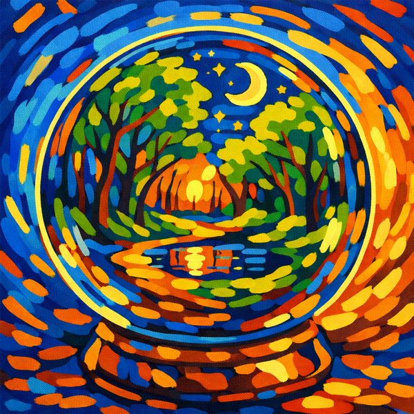 Fantasy And Adventure paint by numbers - 043 In a stylized depiction of a forest scene within 2JysOYyU