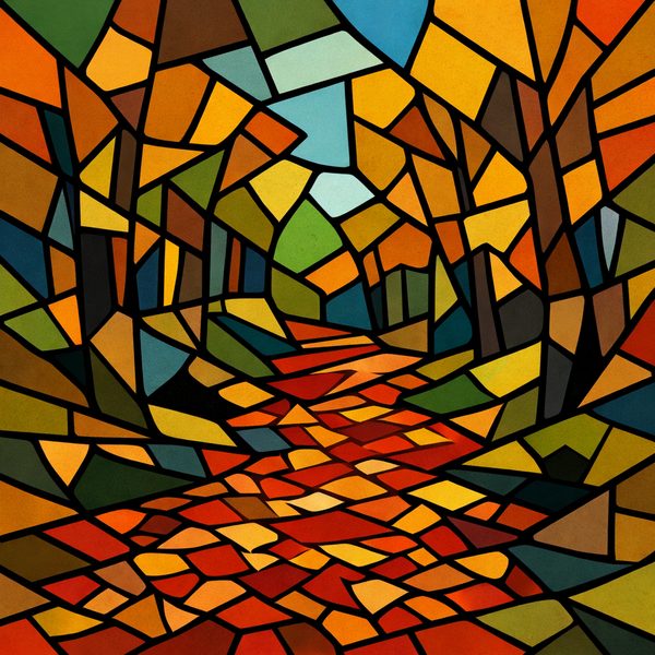 Nature And Landscapes paint by numbers - 063 A pathway through a forest is depicted in a HemHo2rP